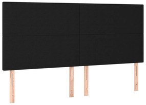 vidaXL Κρεβάτι Boxspring με Στρώμα &amp; LED Μαύρο 160x200 εκ. Υφασμάτινο