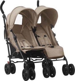 vidaXL Καρότσι Διδύμων Taupe Ατσάλινο