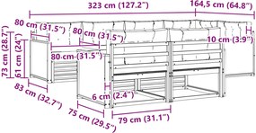 vidaXL Σειρά Καναπέ Εξωτερικού με μαξιλάρι 7 pcs