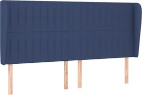 vidaXL Κρεβάτι Boxspring με Στρώμα Μπλε 180x200 εκ. Υφασμάτινο
