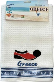 Πετσέτα ποτηρόπανο Souvenir με κέντημα - Σετ 12pcs - Greece - 416402