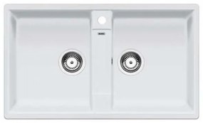 Blanco Zia 9 White SILGRANIT™ PuraDur™ Γρανιτένιος Νεροχύτης Ένθετος με 2 Γούρνες 86x50cm