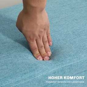 Πάγκος HOMCOM με αποθηκευτικό χώρο, έως 220 kg, όψη λινό, 110x39x45cm, Μπλε