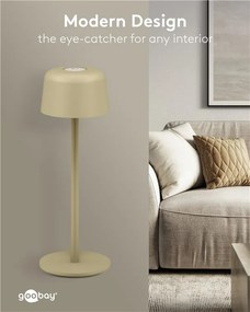 GOOBAY επιτραπέζιο φωτιστικό 77678, 3000K, dimmable, επαναφορτιζόμενο, μπεζ