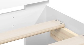 vidaXL Κρεβάτι με Κεφαλάρι Λευκό 80 x 200 cm Επεξεργασμένο Ξύλο
