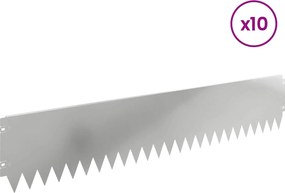 vidaXL Περίγραμμα γκαζόν 10 τμχ. 103 x 20 εκ Γαλβανισμένος Χάλυβας