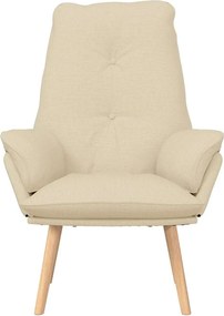 vidaXL Πολυθρόνα Κρεμ 69 x 74 x 93 εκ. Ύφασμα και Κόντρα Πλακέ