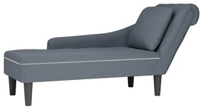vidaXL Ανάκλιντρο Σκούρο Γκρι Υφασμάτινο με Μαξιλάρι και Βελούδινο