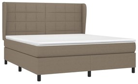 vidaXL Κρεβάτι Boxspring με Στρώμα Taupe 160x200 εκ. Υφασμάτινο