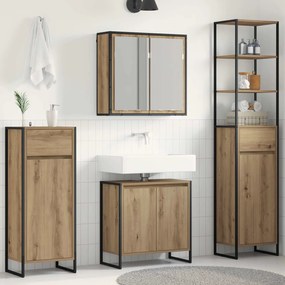 vidaXL Σετ Επίπλων Μπάνιου με συρτάρι Artisan Oak Επεξεργασμένο ξύλο