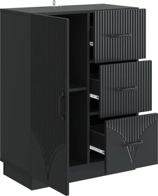 vidaXL Πλαϊνό γραφείο Μαύρο 66 x 34,5 x 87 εκ. Επεξεργασμένο Ξύλο