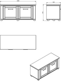 Έπιπλο Εισόδου Valencia KOM Λευκό - Artisan Oak - Λευκό Μάτ 103,5x41x47,5 εκ.