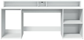 vidaXL Γραφείο με LED Λευκό 200x55x91 εκ. από Επεξεργασμένο Ξύλο