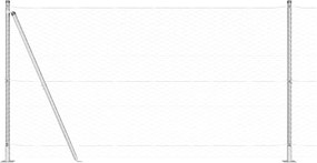 vidaXL Στύλος Περιφράξεων Ασημί 50 x 1,2 μ (36 χιλ. πλέγμα) Ατσάλι