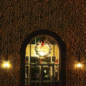 vidaXL Λαμπάκι Δίκτυο Σκούρο Πράσινο