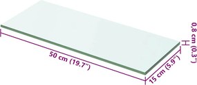 vidaXL Ράφι Πάνελ Διάφανο 50 x 15 εκ. Γυάλινο