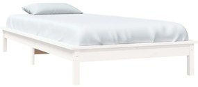 vidaXL Πλαίσιο Κρεβατιού Λευκό 90x190 εκ. Μασίφ Ξύλο Πεύκου Single