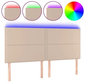 vidaXL Κεφαλάρι Κρεβατιού LED Καπουτσίνο 180x5x118/128 εκ