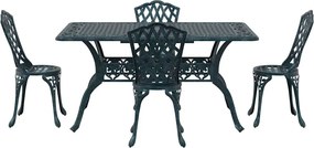 vidaXL Σέτ φαγητού για κήπο 5 pcs Πράσινο Αλουμίνιο