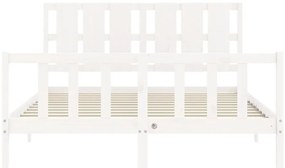 vidaXL Σκελετός Κρεβ. Χωρίς Στρώμα Λευκό 160x200 εκ Μασίφ Πεύκο