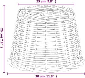 vidaXL Καπέλο Φωτιστικού Λευκό Ø30x20 εκ. από Wicker