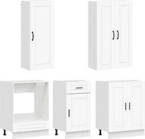 vidaXL Μονάδα κουζίνας PORTO 5 pcs Λευκό Επεξεργασμένο Ξύλο
