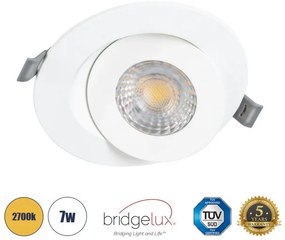 Χωνευτό LED Κινούμενο Spot Downlight Θερμό Λευκό / Λευκό LEXIS JOINT 60991 Globostar-60991-Λευκό 60991