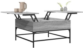 vidaXL Τραπεζάκι Σαλονιού Γκρι Sonoma 80x80x45 εκ. Επεξ. Ξύλο/Μέταλλο