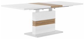 Τραπέζι Berwyn 1041, Ανοιχτό χρώμα ξύλου, Άσπρο, 77x90x160cm, 76 kg, Ινοσανίδες μέσης πυκνότητας | Epipla1.gr