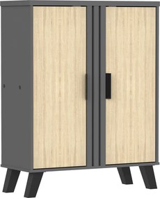 Παπουτσοθήκη-ντουλάπι Shoby pakoworld sonoma-ανθρακί 70.5x30x91εκ