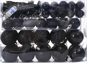 vidaXL Σετ Χριστουγεννιάτικων Στρογγυλών Μπαλίτσων 61 pcs Μαύρο