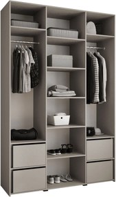 Ντουλάπα Como III 160 Τρίφυλλη-Cashmere - Μαύρο