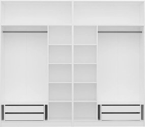Εξαφυλλη Ντουλαπα με Πατάρι Λευκο KALEO 52x270x235