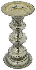 Artekko Pillar Κηροπήγιο Γυάλινο Ασημί (15.6x15.6x30)cm Artekko 77254
