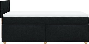 vidaXL Κρεβάτι Boxspring με Στρώμα Μαύρο 80 x 200 εκ. Υφασμάτινο