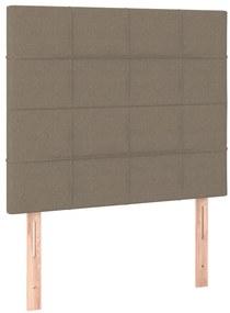vidaXL Κρεβάτι Boxspring με Στρώμα &amp; LED Taupe 100x200 εκ. Υφασμάτινο