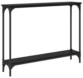 vidaXL Τραπέζι κονσόλας με ράφι Μαύρη Οξυά 102 x 23 x 15,5 εκ.