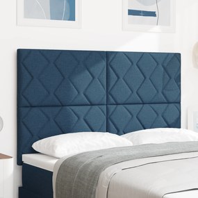 vidaXL LED Κεφαλικό Δεσίματος Γεωμετρικό Σχέδιο Μπλε 160 εκ. Ύφασμα