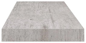 Ράφια Τοίχου 2 τεμ. Γκρι Σκυροδέματος 60 x 23,5 x 3,8 εκ. MDF - Γκρι