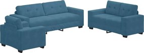 vidaXL Σετ Καναπέ 3 pcs Μπλε 221 x 80 x 80 εκ Βελούδο