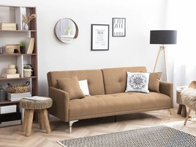 Καναπές κρεβάτι Berwyn 161, Ανοιχτό καφέ, 75x175x91cm, 40 kg, Πόδια: Μέταλλο | Epipla1.gr