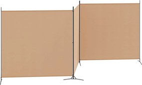 vidaXL 4-Πίνακας Διαχωριστικός Μπεζ 525 x 180 cm Ύφασμα