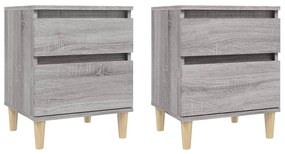 vidaXL Κομοδίνα 2 Τεμ. Γκρι Sonoma 40x35x50 εκ.