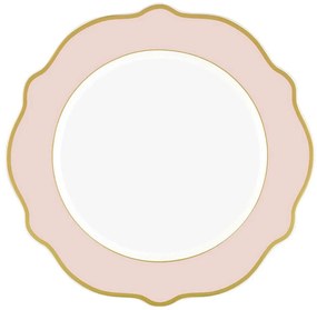 Πιάτο Ρηχό (Σετ 6Τμχ) 280TMA1684 21x21x1cm Pink-Gold Hermia Porcelain