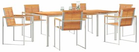 vidaXL Σέτ φαγητού για κήπο 7 pcs Σταθερό Ξύλο Ακακίας