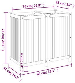 ΖΑΡΝΤΙΝΙΕΡΑ ΚΗΠΟΥ ΜΕ ΕΠΕΝΔΥΣΗ 84X42X75 ΕΚ. ΜΑΣΙΦ ΞΥΛΟ ΑΚΑΚΙΑΣ 366437