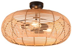 Φωτιστικό Οροφής Vintage Industrial Trio Lighting Inga 612200336 Φυσικό Rattan