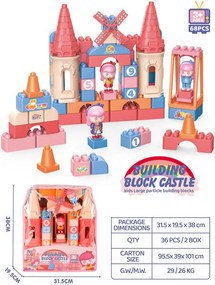 Σετ κατασκευών DIY με τουβλάκια - Block Castle - 68pcs - JX6747 - 233044