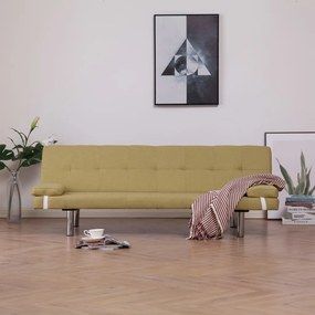 Καναπές - Κρεβάτι με Δύο Μαξιλάρια Πράσινος από Πολυεστέρα