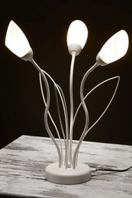 Επιτραπέζιο Φωτιστικό Gloriosa Φ35cm Γκρι με Οπάλ Γυαλί